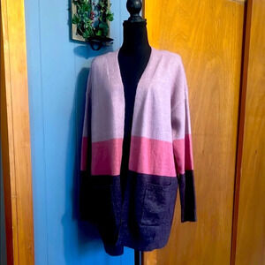 Lane Bryant color block cardigan.